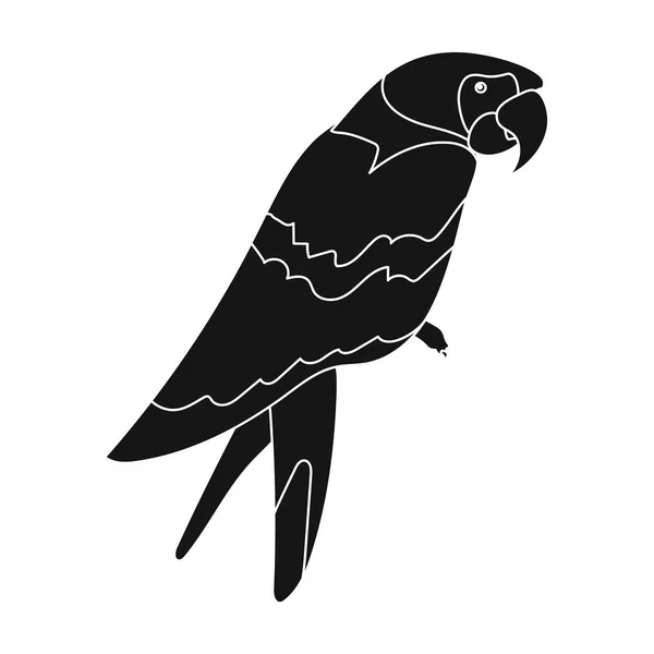 Пираты попугай значок в черном стиле изолированы на белом фоне. Векторная иллюстрация символов пиратов . — стоковый вектор