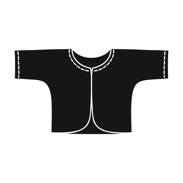 Baby losse jas pictogram in zwarte stijl geïsoleerd op een witte achtergrond. Baby geboren symbool voorraad vectorillustratie. — Stockvector