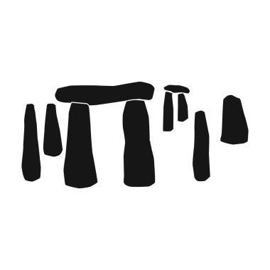 İngilizce taş anıtın simge siyah stil beyaz arka plan üzerinde izole içinde. İngiltere'de ülke sembol stok vektör çizim.