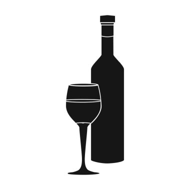 Kırmızı şarap simge siyah stil beyaz arka plan üzerinde izole içinde. Yunanistan sembol stok vektör çizim.