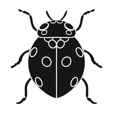 Uğur böceği simge siyah stil beyaz arka plan üzerinde izole içinde. Böcekler sembol stok vektör çizim.