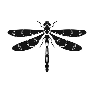 Yusufçuk simgesi beyaz arka plan üzerinde izole Siyah tarzında. Böcekler sembol stok vektör çizim.