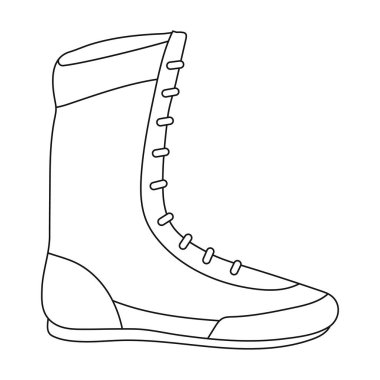 Boks simgesi beyaz arka plan üzerinde izole anahat tarzı ayakkabılar. Boks sembol stok vektör çizim.