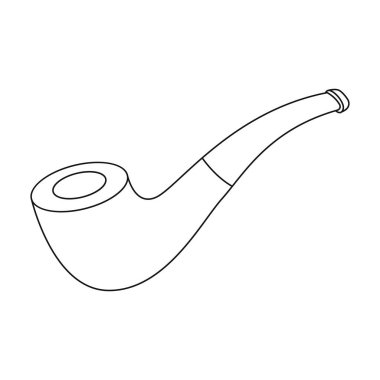 Tütün boru simgesi beyaz arka plan üzerinde izole anahat tarzı. Korsanlar sembol stok vektör çizim.