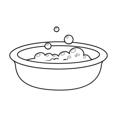 Bebek Banyo simgesi beyaz arka plan üzerinde izole anahat tarzı. Sembol stok vektör çizim bebek d..