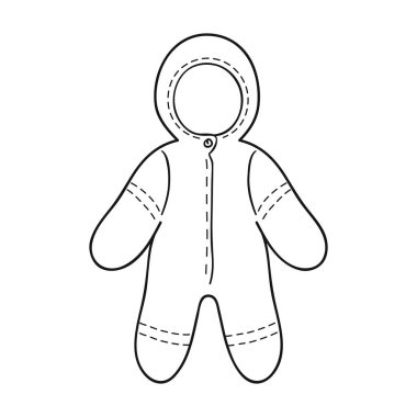 Bebek elbise simgesi beyaz arka plan üzerinde izole anahat tarzı. Sembol stok vektör çizim bebek d..