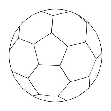 Futbol topu simgesi beyaz arka plan üzerinde izole anahat tarzı. İngiltere'de ülke sembol stok vektör çizim.