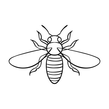 Arı simgesi beyaz arka plan üzerinde izole anahat tarzı. Böcekler sembol stok vektör çizim.