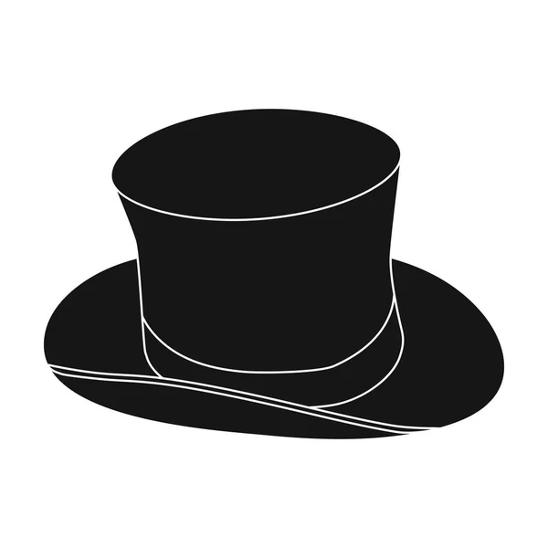 Icono de sombrero de copa en estilo negro aislado sobre fondo blanco. Inglaterra país símbolo stock vector ilustración . — Archivo Imágenes Vectoriales