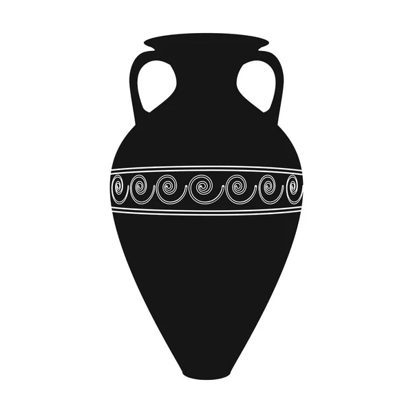 Görögország amphora ikonjára fekete stílus elszigetelt fehér background. Görögország szimbólum vektor stock illusztráció. — Stock Vector