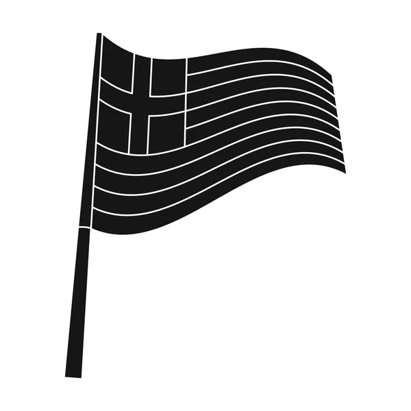 Ícone de bandeira grega em estilo preto isolado no fundo branco. Grécia símbolo estoque vetor ilustração . — Vetor de Stock