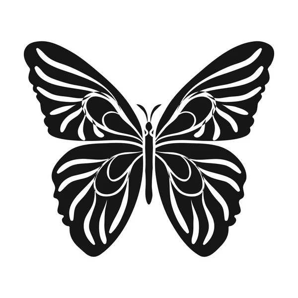 Butterfly icon in black style isolated on white background. Insects symbol stock vector illustration. — Stock Vector