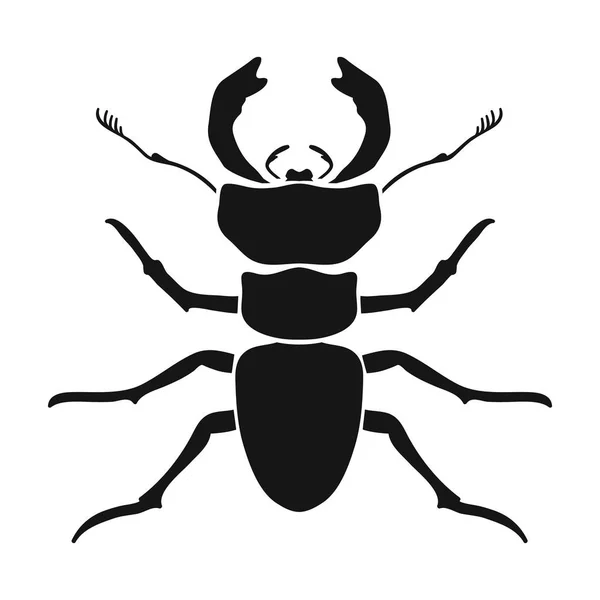 Icono de hormiga roja del bosque en estilo negro aislado sobre fondo blanco. Ilustración de vector de stock de símbolos de insectos . — Archivo Imágenes Vectoriales