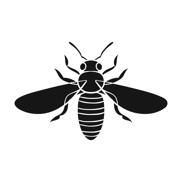 Icono de abeja en estilo negro aislado sobre fondo blanco. Ilustración de vector de stock de símbolos de insectos . — Vector de stock