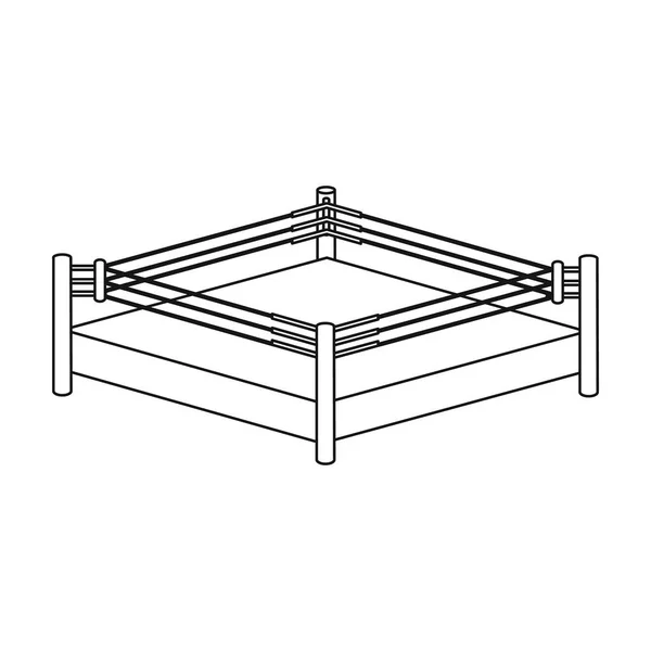Icono de anillo de boxeo en estilo de contorno aislado sobre fondo blanco. Boxeo símbolo stock vector ilustración . — Vector de stock