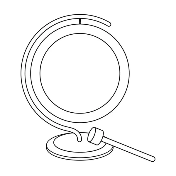 Icône de gong de boxe dans un style de contour isolé sur fond blanc. Illustration vectorielle du symbole de boxe . — Image vectorielle