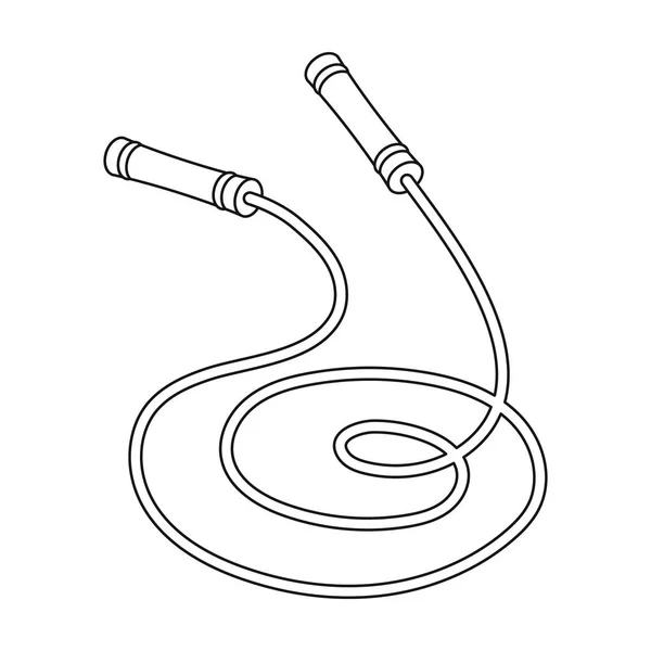 アウトライン スタイルの白い背景で隔離の縄跳びアイコン。ボクシング シンボル株式ベクトル図. — ストックベクタ