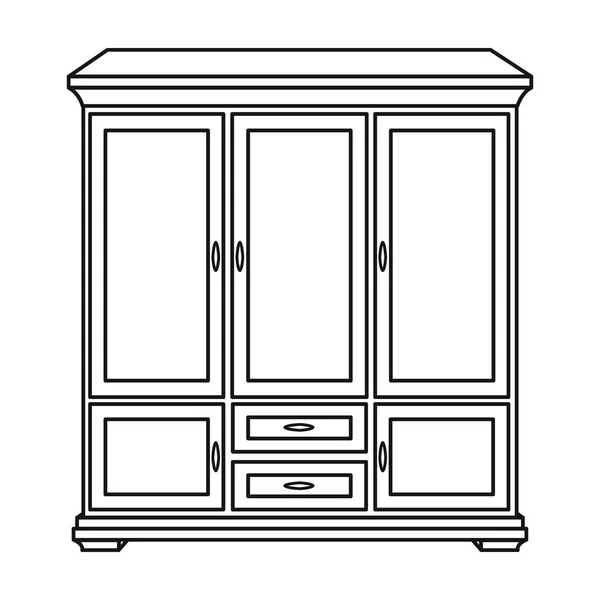 Класична піктограма шафи в контурному стилі ізольована на білому тлі. Меблі та інтер'єр будинку символ запас Векторні ілюстрації . — стоковий вектор