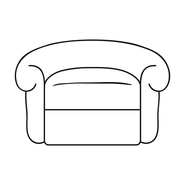 Sessel-Ikone im Umriss-Stil isoliert auf weißem Hintergrund. Möbel und Home Interior Symbol Aktienvektor Illustration. — Stockvektor