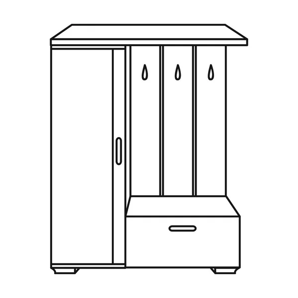 Vestibule icône de garde-robe dans le style de contour isolé sur fond blanc. Meubles et intérieur de la maison symbole illustration vectorielle de stock . — Image vectorielle