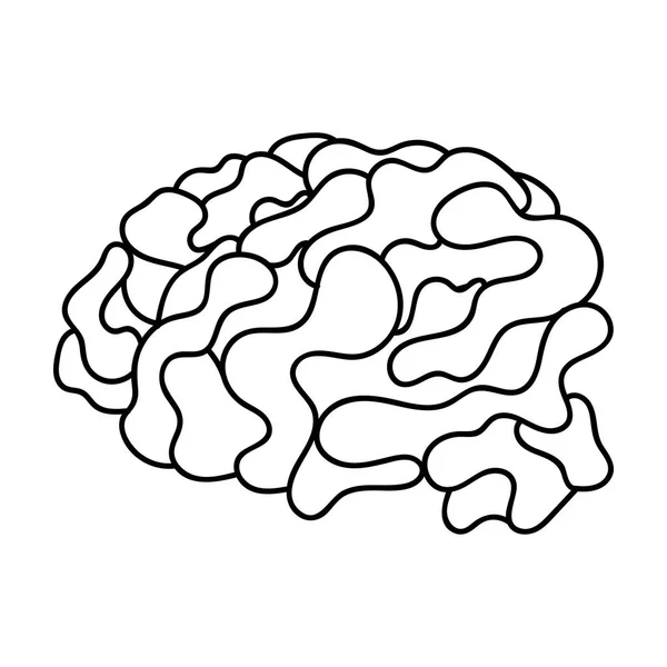 Cerebro en el icono de realidad virtual en estilo de contorno aislado sobre fondo blanco. Ilustración de vector de stock de símbolo de realidad virtual . — Vector de stock