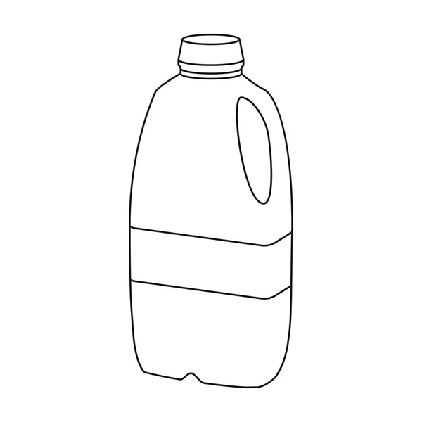 Beyaz arka plan üzerinde izole anahat tarzı galon plastik süt şişe simgesi. Süt ürünü ve tatlı sembol stok illüstrasyon vektör. — Stok Vektör