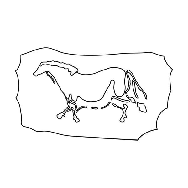 Icône de peinture de grotte dans le style de contour isolé sur fond blanc. Illustration vectorielle de l'âge de pierre . — Image vectorielle