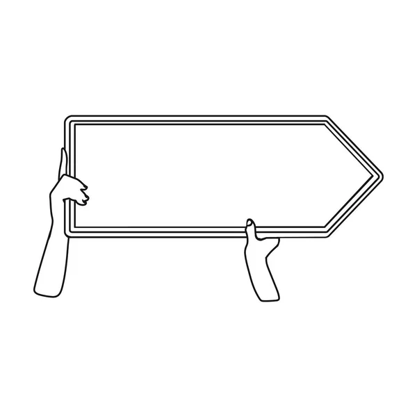 Icône de panneau d'affichage directionnel dans le style de contour isolé sur fond blanc. Illustration vectorielle de symbole publicitaire . — Image vectorielle