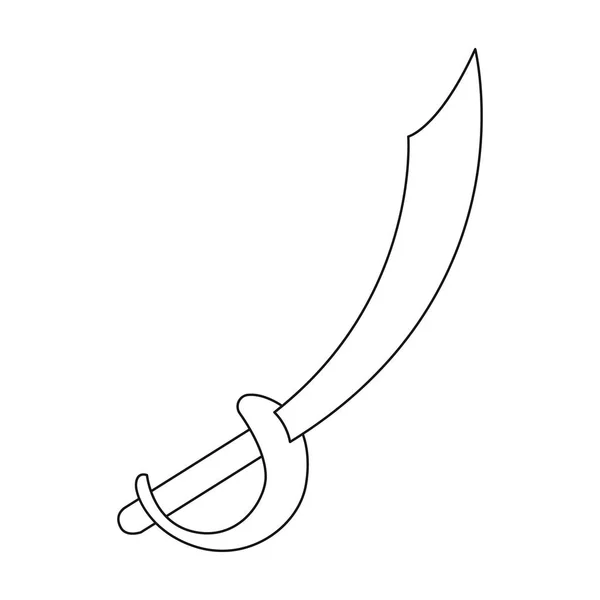 Icône de sabre pirate dans un style de contour isolé sur fond blanc. Pirates symbole illustration vectorielle de stock . — Image vectorielle
