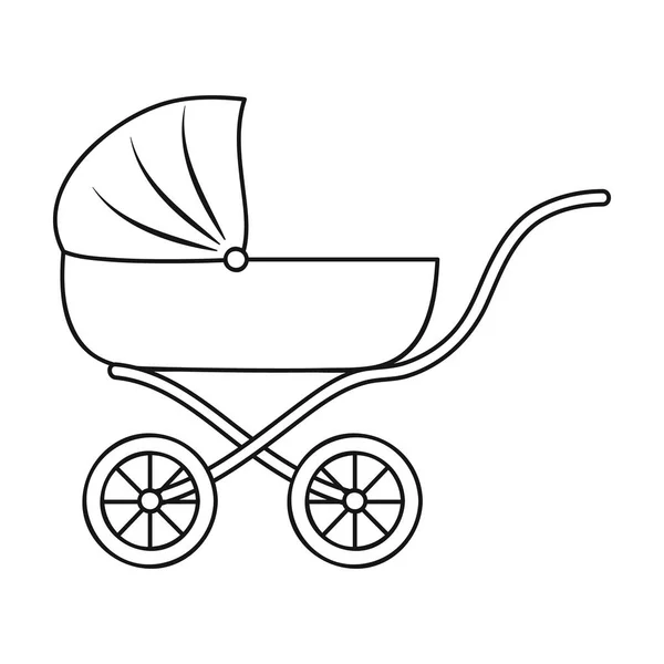 Kinderwagen-Symbol im Umrissstil isoliert auf weißem Hintergrund. baby born symbol stock vektor illustration. — Stockvektor