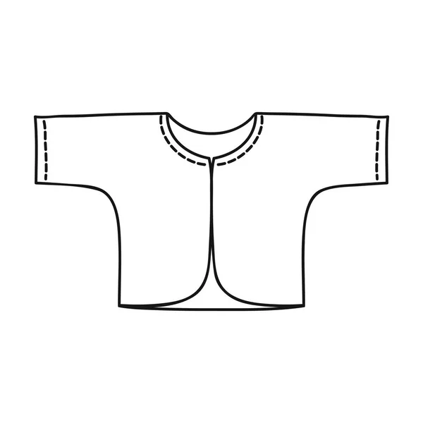 Chaqueta floja de bebé icono en estilo de contorno aislado sobre fondo blanco. Bebé nacido símbolo stock vector ilustración . — Archivo Imágenes Vectoriales