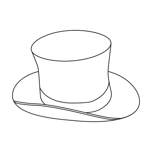 Top hat icon in outline style isolated on white background. England country symbol stock vector illustration. — Stock Vector