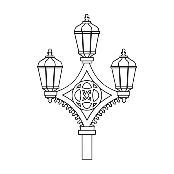 Ícone de luz de rua em estilo esboço isolado no fundo branco. Inglaterra país símbolo estoque vetor ilustração . — Vetor de Stock