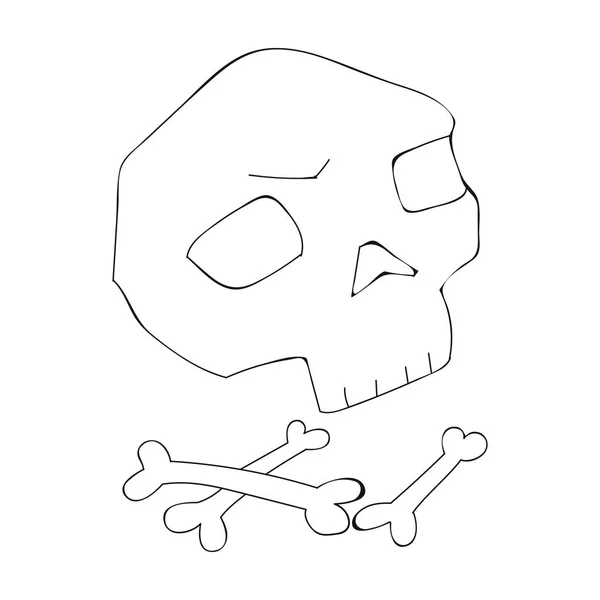 Menselijke oude botten pictogram in kaderstijl geïsoleerd op een witte achtergrond. Steentijd symbool voorraad vectorillustratie. — Stockvector