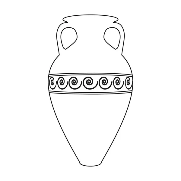 Griechisches Amphora-Symbol im Umrissstil isoliert auf weißem Hintergrund. Griechenland Symbol Aktienvektor Illustration. — Stockvektor