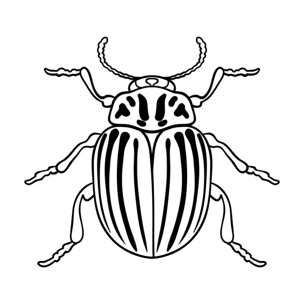 Colorado bogár ikonra a vázlat stílusában elszigetelt fehér background. Rovarok szimbólum vektor stock illusztráció. — Stock Vector