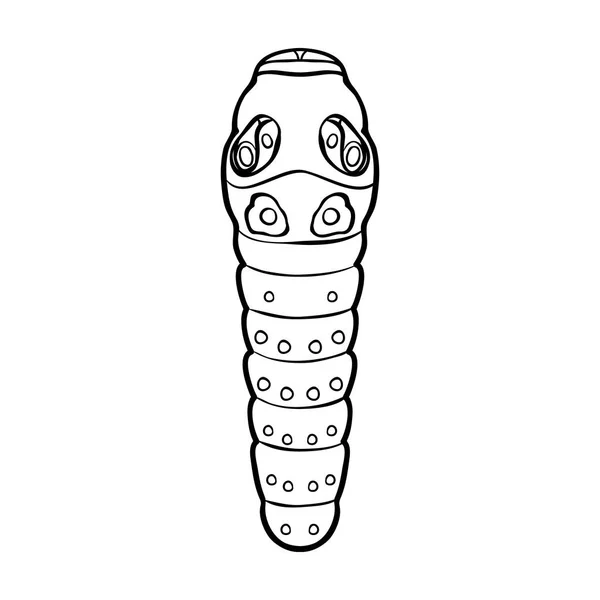 Icono de oruga en estilo de contorno aislado sobre fondo blanco. Ilustración de vector de stock de símbolos de insectos . — Archivo Imágenes Vectoriales