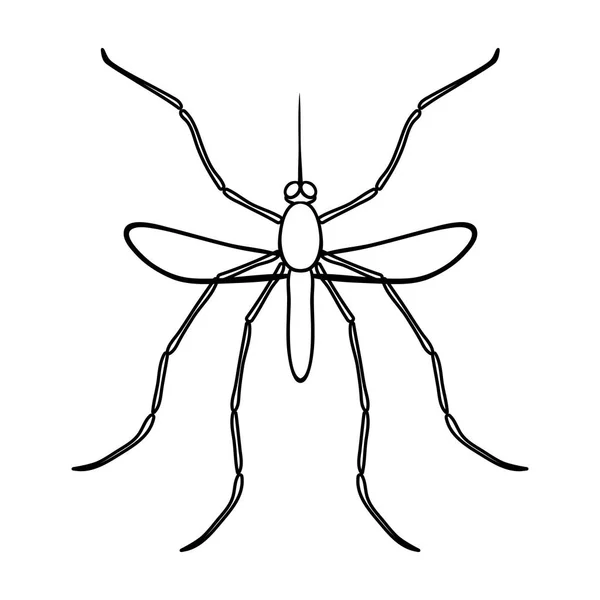 Myggenikon i omrids stil isoleret på hvid baggrund. Insekter symbol lager vektor illustration . – Stock-vektor