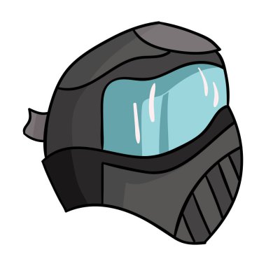 Paintball maskesi simgesi beyaz arka plan üzerinde izole karikatür tarzı. Paintball sembol stok vektör çizim.