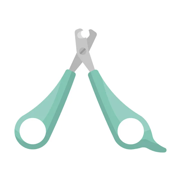 PET nehty nůžky ikona v karikatuře stylu izolovaných na bílém pozadí. Veterinární klinika symbol akcií vektorové ilustrace. — Stockový vektor