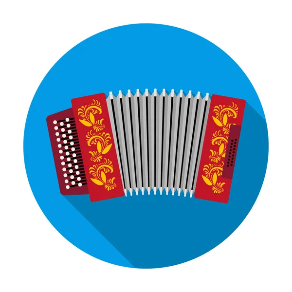 Baïonnette classique, accordéon ou icône harmonique dans un style plat isolé sur fond blanc. Illustration vectorielle du symbole du pays russe . — Image vectorielle
