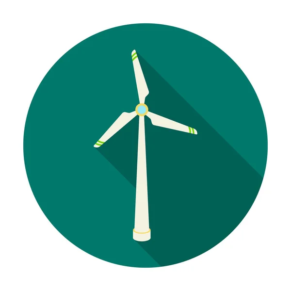 Icono de la turbina de energía eólica en estilo plano aislado sobre fondo blanco. Bio y ecología símbolo stock vector ilustración . — Archivo Imágenes Vectoriales