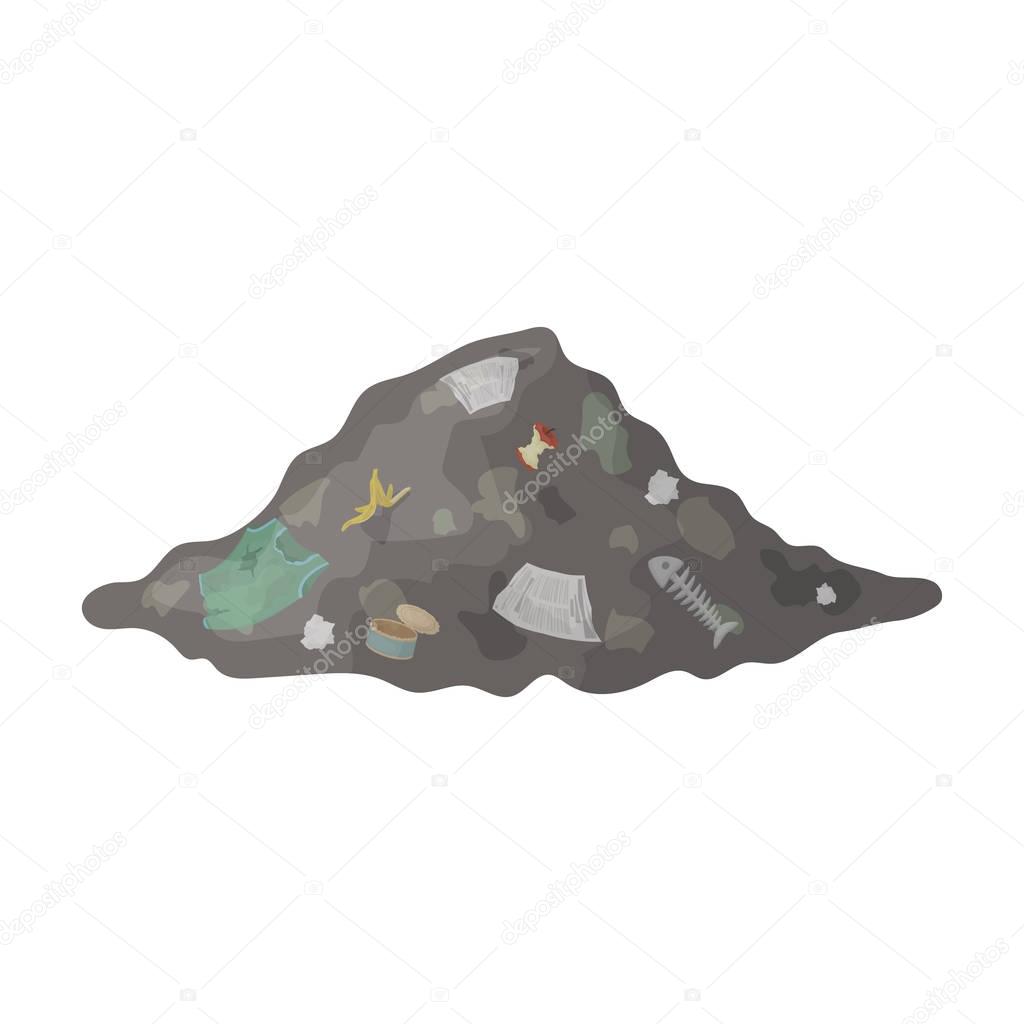 Dump icon in cartoon design isolated on white background. Bio and ecology symbol stock vector illustration.