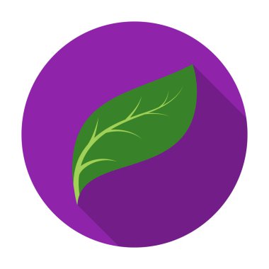 Eko yaprak düz stil beyaz arka plan üzerinde izole simgesinde. Biyoloji ve ekoloji sembol stok vektör çizim.