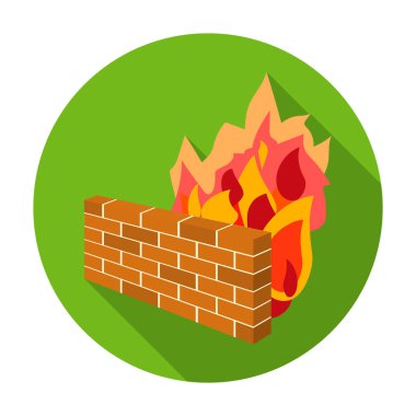 Güvenlik Duvarı simgesinde düz stil beyaz arka plan üzerinde izole. Bilgisayar korsanları ve sembol stok kesmek illüstrasyon vektör.