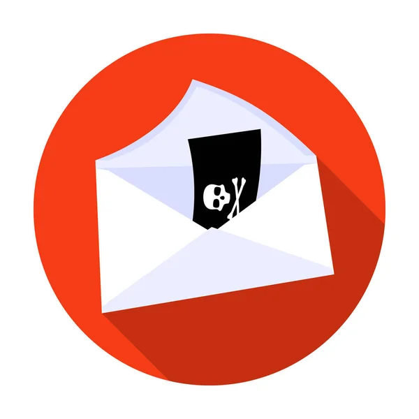 Электронная почта с иконкой вируса в плоском стиле изолированы на белом фоне. Хакеры и хакеры . — стоковый вектор