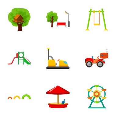 Bahçe set simgeleri karikatür tarzı oyun. Büyük toplama oyun Bahçe vektör simge stok çizim