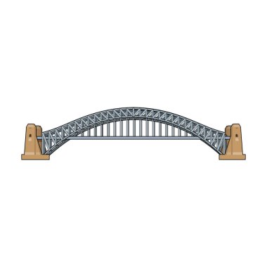 Sydney Harbour Bridge simgesini beyaz arka plan üzerinde izole karikatür tarzı. Avustralya sembol stok vektör çizim.