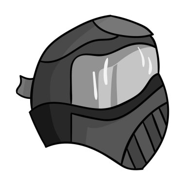 Paintball maskesi simgesi beyaz arka plan üzerinde izole anahat tarzı. Paintball sembol stok vektör çizim.