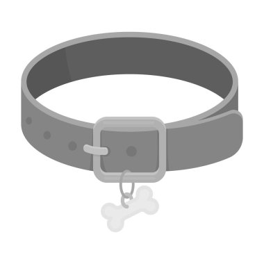 Tek renkli stil beyaz arka plan üzerinde izole köpek tasması simgesini. Hayvan hastalıklarıyla ilgili klinik sembol stok vektör çizim.